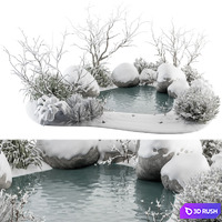 Landscape Furniture Snowy Lake - Set 48-C 3D Model Corona