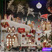 Christmas toy store showcase 3D Model Vray