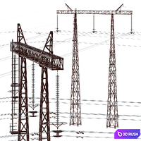 Transmission tower 500 kV 3D Model