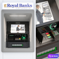ATM machine. Terminal. Exterior 3D Model Vray, Corona