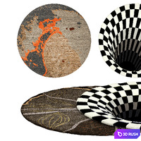 Circle rugs 3D Model Corona