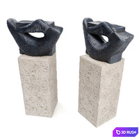 Lips cubist sculpture 3D Model Vray, Corona