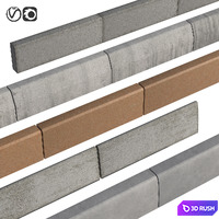 Border profile set (curb) 3D Model Vray, Corona