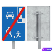 Information and indication signs set 3 3D Model Vray, Corona