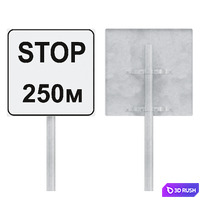 Plates for road signs set 3D Model Vray, Corona