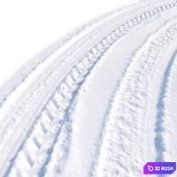 Snowy road_6 with wheel tracks 3D Model Vray, Corona