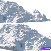 Snow mountain 3D Model Vray, Corona