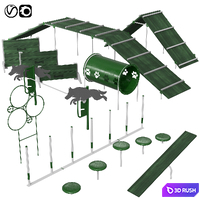 Dog training ground equipment (agility) #2 3D Model Vray, Corona