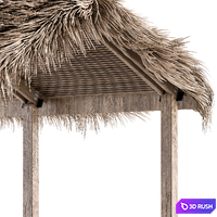 Thatch Umbrella With Palm Leaf 04 3D Model Vray, Corona