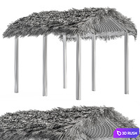 Thatch Umbrella With Palm Leaf 04 3D Model Vray, Corona