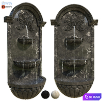 Classic Wall Fountain 02 3D Model Vray, Corona