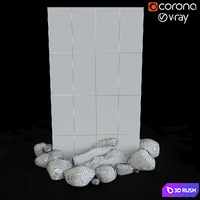 Camping fire 003 3D Model Vray, Corona