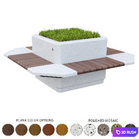Square planter bench 227 3D Model Corona