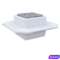 Square planter bench 227 3D Model Corona