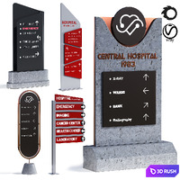 3d model of hospital information board for exterior 3D Model