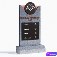 3d model of hospital information board for exterior 3D Model Vray, Corona