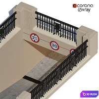 Entrance / Exit to the underground parking 3D Model Vray, Corona