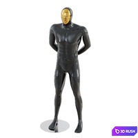 Black mannequin with gold mask 166 3D Model Vray