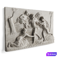 Roman wall relief 3D Model Vray, Corona