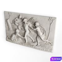 Roman wall relief 3D Model Vray, Corona