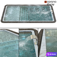 Swimming Pool 018 3D Model Vray, Corona