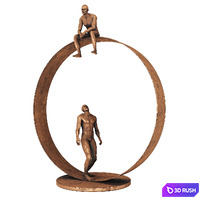 Decorative Sculpture With 4 PBR Metal Materials 3D Model Vray, Corona