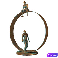 Decorative Sculpture With 4 PBR Metal Materials 3D Model Vray, Corona