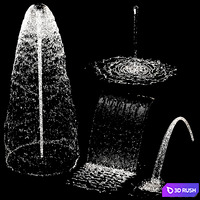 Liquid water fountain 3D Model Vray
