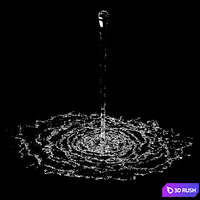 Liquid water fountain 3D Model Vray