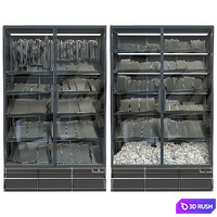 Market refrigerators 2 3D Model Vray, Corona