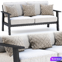Jack wooden loveseat / Double wooden garden sofa 3D Model Corona