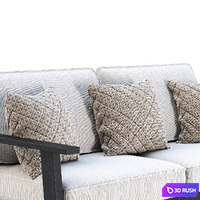 Jack wooden loveseat / Double wooden garden sofa 3D Model Corona