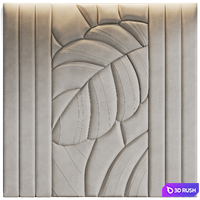 Leaves soft wall panels 3D Model Vray, Corona