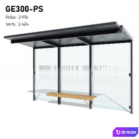 GEOMERE Flat Roof Public Transport Waiting Pavilion by mmcité (Refillable) 3D Model Vray, Corona