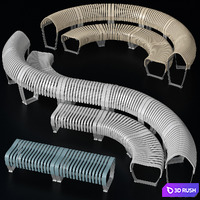 Modular curved and straight bench 3D Model