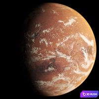 The planet Mars 3D Model Vray, Corona