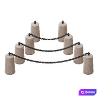 Fencing. Concrete poles with chains. 3D Model Vray, Corona