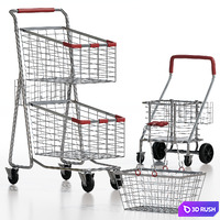 Shop cart set01 3D Model Corona