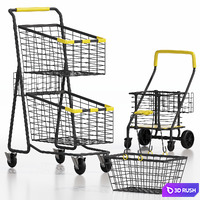 Shop cart set01 3D Model Corona