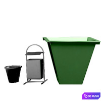 Dumpster set 3D Model Vray, Corona