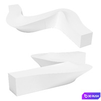 Bench Wave 3D Model Vray, Corona