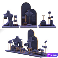 Custom Jewelry Display Set 3D Model Vray