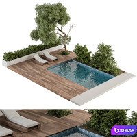 Backyard and Landscape Furniture with Pool - Set 63(Corona) 3D Model Corona