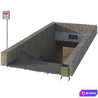 Entrance to the subway / underpass 3D Model Corona
