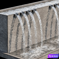 Waterfall fountains cascade 04 3D Model Vray, Corona