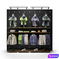 Clothes shop outdoor clothing 01 3D Model Vray, Corona