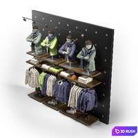 Clothes shop outdoor clothing 01 3D Model Vray, Corona