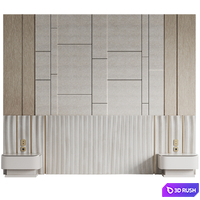 Headboard #5 3D Model Vray, Corona
