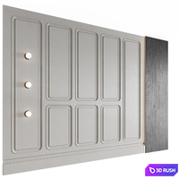 Decorative wall panel №11 3D Model Vray, Corona