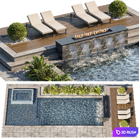 Pool 35 3D Model Vray, Corona